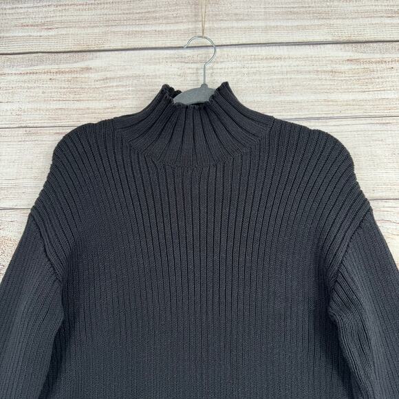 Free People FP Beach Rib Knit Mock Neck Sweater Womens XS Black - Picture 3 of 13
